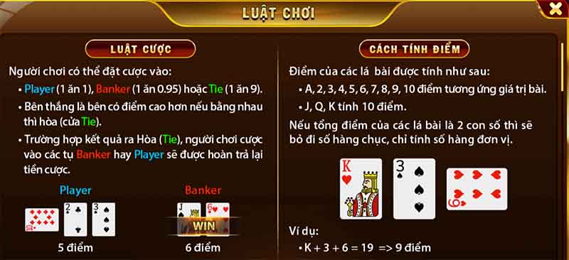 Hiểu rõ luật chơi Baccarat Five88